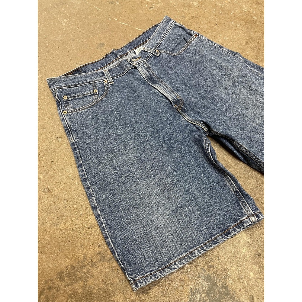 Levis 550 Shorts Mens 36 Blue Denim Relaxed Fit Bermuda Stone Wash 5-Pocket - Picture 2 of 16